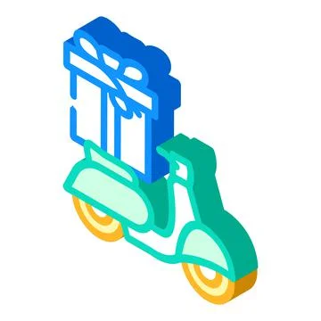 Scooter gift isometric icon vector illustration Stock Illustration