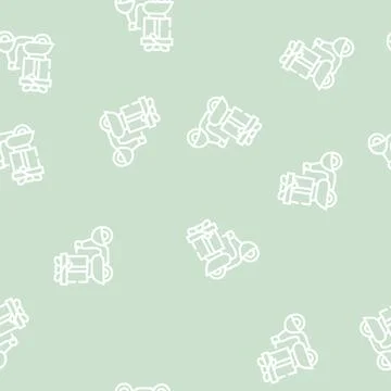 Scooter gift line vector seamless pattern 스톡 일러스트