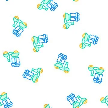 Scooter gift vector seamless pattern Stock Illustration
