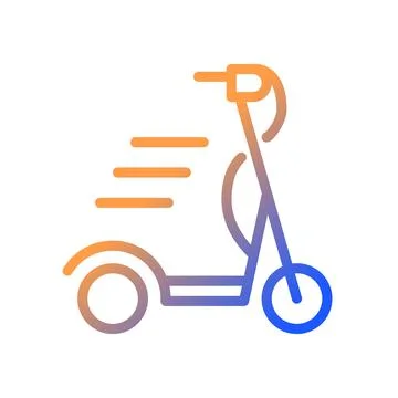 Scooter gradient linear vector icon Stock Illustration