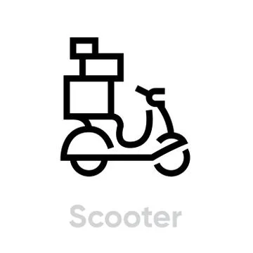 Scooter icon. Editable Line Vector. Stock Illustration