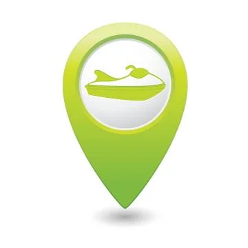 Scooter icon green map pointer Stock Illustration
