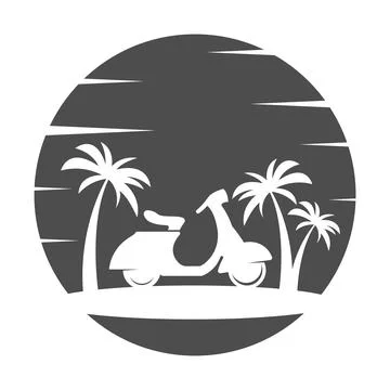 Scooter icon logo design Illustration