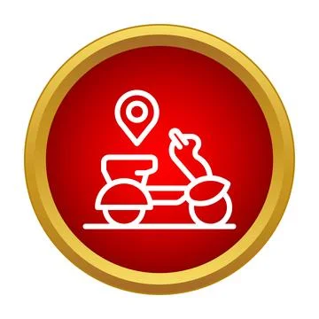 Scooter icon tracking delivery location service Stock Illustration