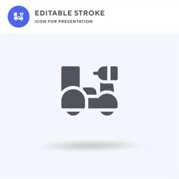 Scooter icon vector, filled flat sign, solid pictogram isolated on white, log Stock Illustration