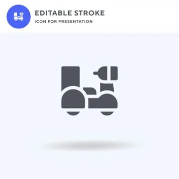 Scooter icon vector, filled flat sign, solid pictogram isolated on white, log Illustration