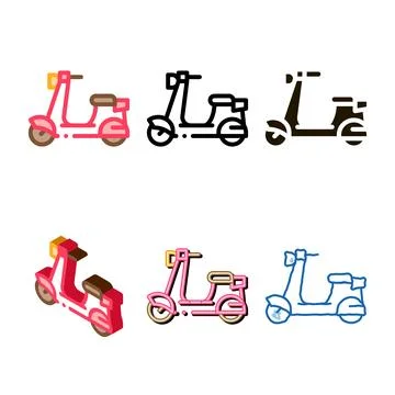Scooter icon vector outline forms 스톡 일러스트