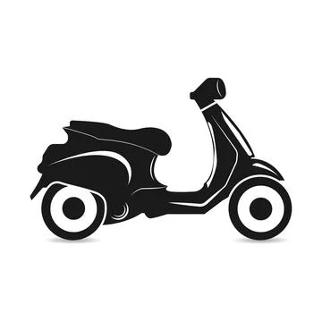 Scooter Logo design silhouette vector. Motorbike Logotype icon Stock Illustration