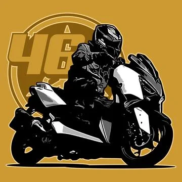 Scooter on the move Stock Illustration