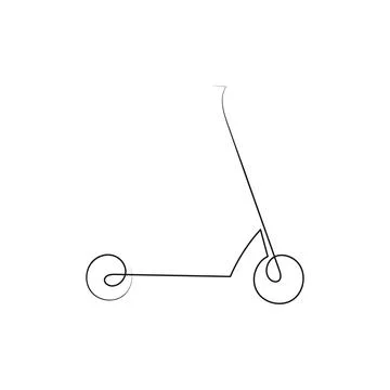 Scooter in one line art drawing style. Stock Illustration