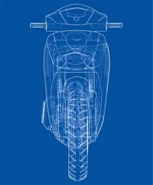Scooter outline concept. Vector Stock Illustration