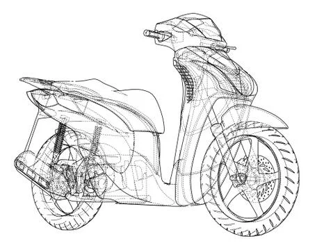 Scooter outline concept. Vector Stock Illustration