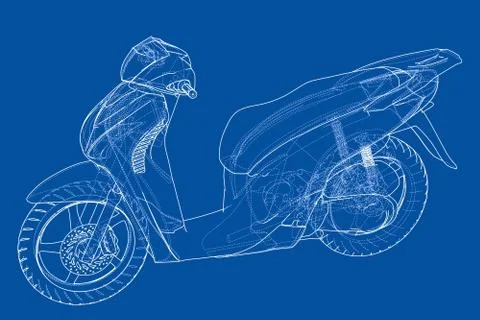 Scooter outline concept. Vector 库存插图