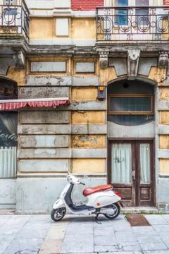 Scooter parked Stock-Fotos