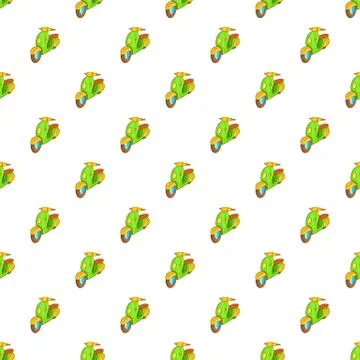 Scooter pattern, cartoon style Stock Illustration