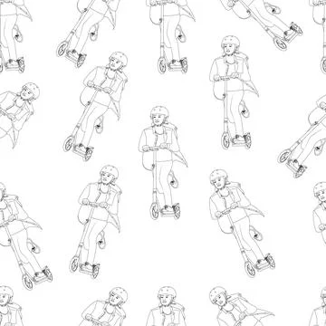 Scooter pattern Stock Illustration