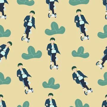 Scooter pattern Stock Illustration