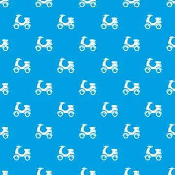 Scooter pattern vector seamless blue Stock Illustration