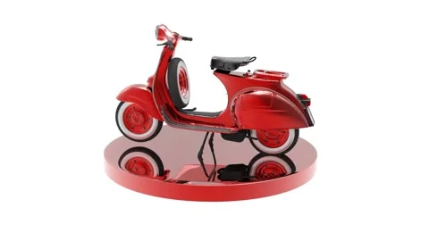 Scooter red 3d animation rotate Stock Footage 222048143