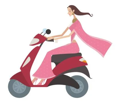 Scooter ride Stock Illustration