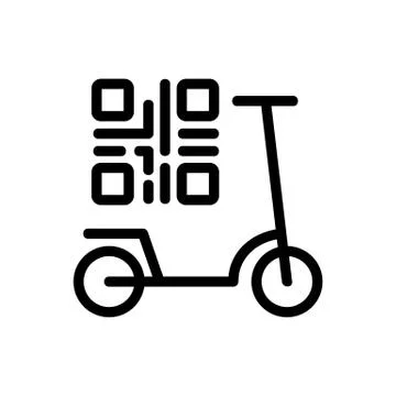 Scooter sharing bar code icon vector outline illustration Stockillustratie