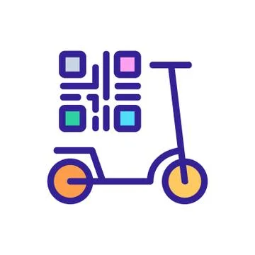 Scooter sharing bar code icon vector outline illustration 스톡 일러스트