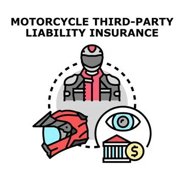 Scooter third party liability insurance financial protection concept Stock Illustration