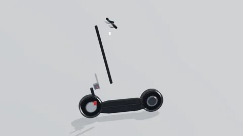Scooter transport 3d loop white background 3D animation seamless loop Stockbeeldmateriaal 341851805