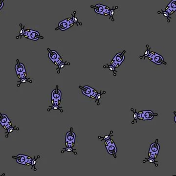 Scooter transport vehicle vector seamless pattern 스톡 일러스트