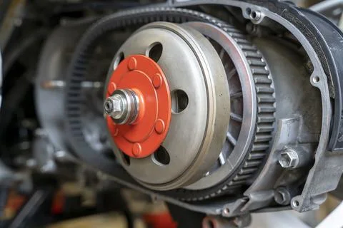 Scooter variator, torque driver. belt replacement pulley transmission 库存照片
