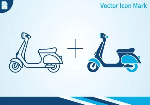 Scooter vector icon mark, modern flat illustration, minimal design. 스톡 일러스트