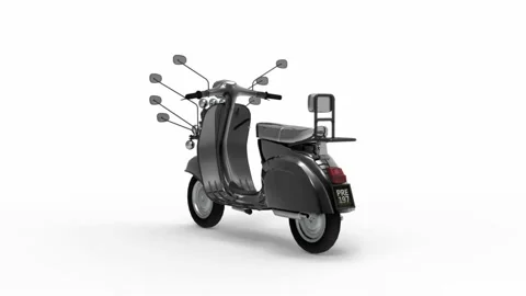 Scooter vitage retro 3d animated rotate Stock Footage 222048139