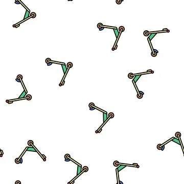 Scooter wooden vector seamless pattern Illustrazione stock