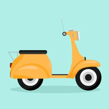 Scooter yellow with a shadow Illustrazione stock