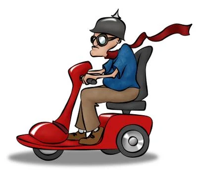 Scootin granpda Stock Illustration