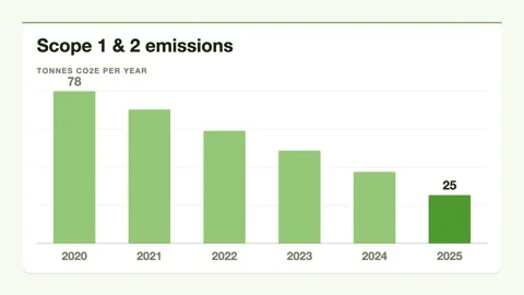 Scope 1 &amp; 2 emissions bar chart animation, ESG motion graphic Video stock 346184818