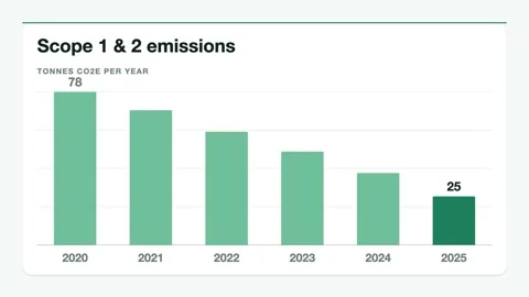 Scope 1 &amp; 2 emissions bar chart animation, ESG motion graphic Video stock 346184822