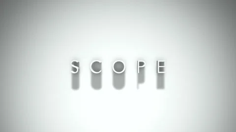 Scope 3D title animation with shadows on a white background Video stock 297387680