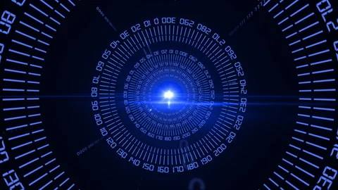 Scope and data processing over black background Stock Footage 345118673
