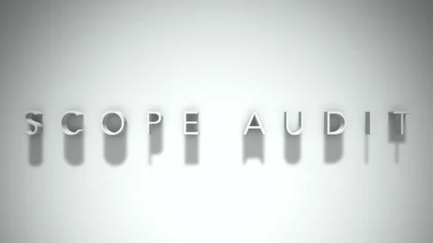 Scope audit 3D title animation with shadows on a white background Stock Footage 297012955