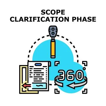 Scope clarification phase analyzing project requirements 库存插图