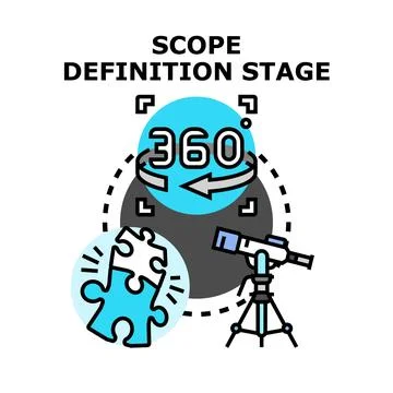 Scope definition stage creating project vision Stock Illustration