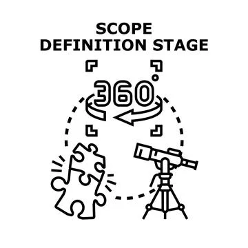 Scope definition stage creating project vision Stock Illustration
