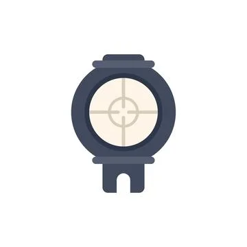 Scope icon flat vector. Rifle gun Illustrazione stock