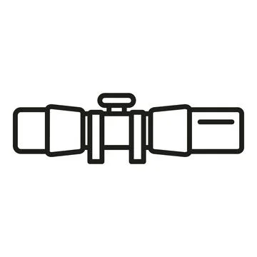 Scope icon outline vector. Rifle gun Stock Illustration