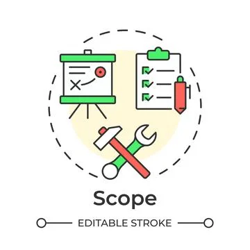 Scope multi color concept icon Illustrazione stock