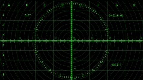 Scope Radar Screen with Coordinates Perf... | Stock Video | Pond5