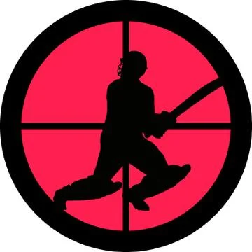 In the scope series  cricket / cricketer Stock Illustration