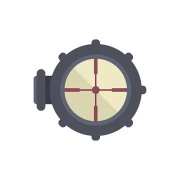 Scope sight icon flat vector. Rifle gun Stock Illustration