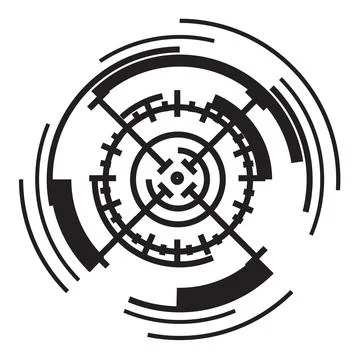 Scope target icon, simple style Stock Illustration